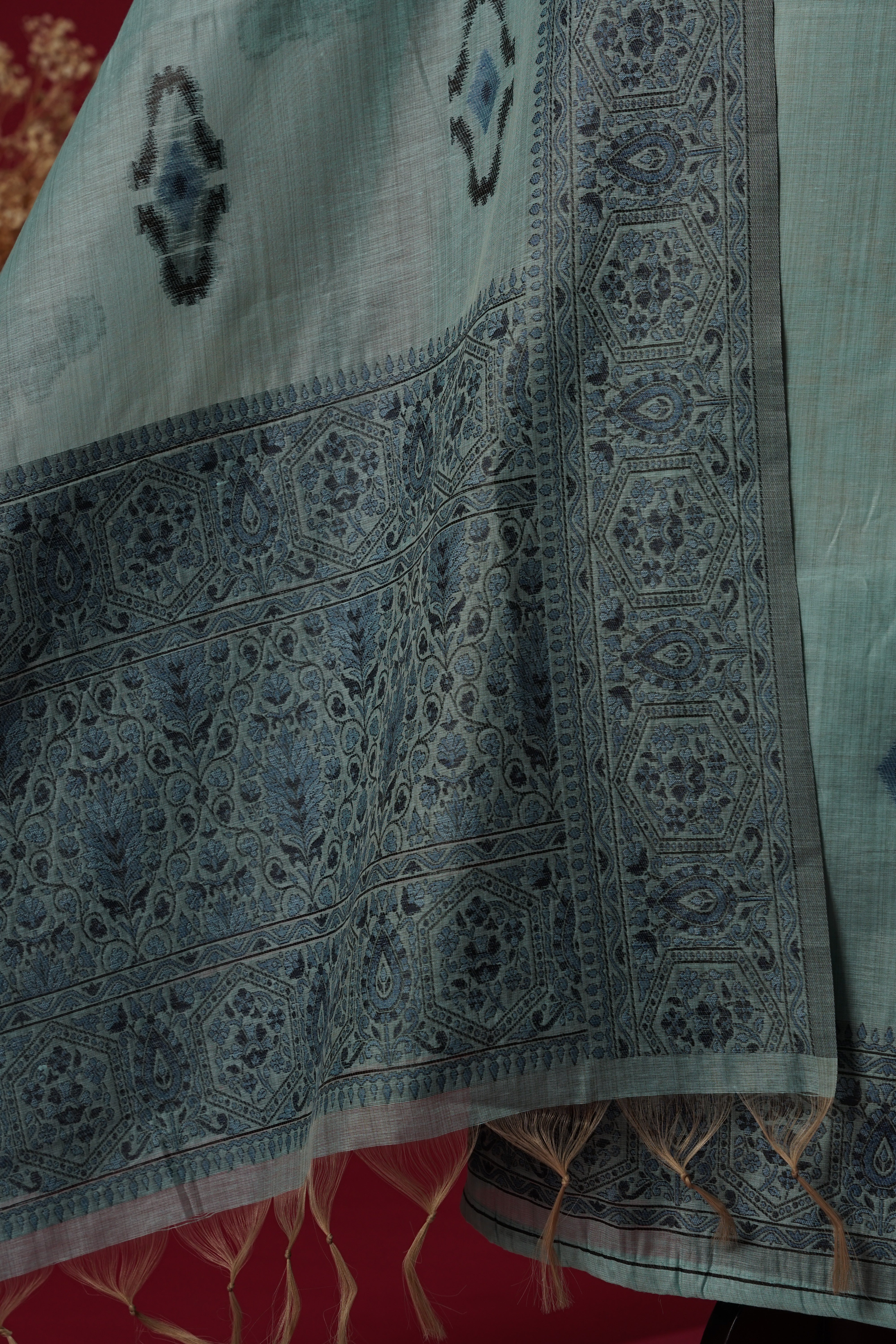 Nova Blue Muga Cotton Suit Piece