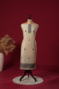 Aura Beige Muga Cotton Suit Piece