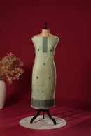 Allure Teal Muga Cotton Suit Piece