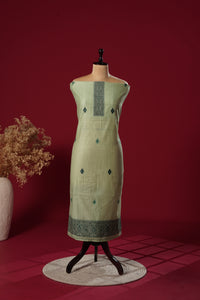 Allure Teal Muga Cotton Suit Piece