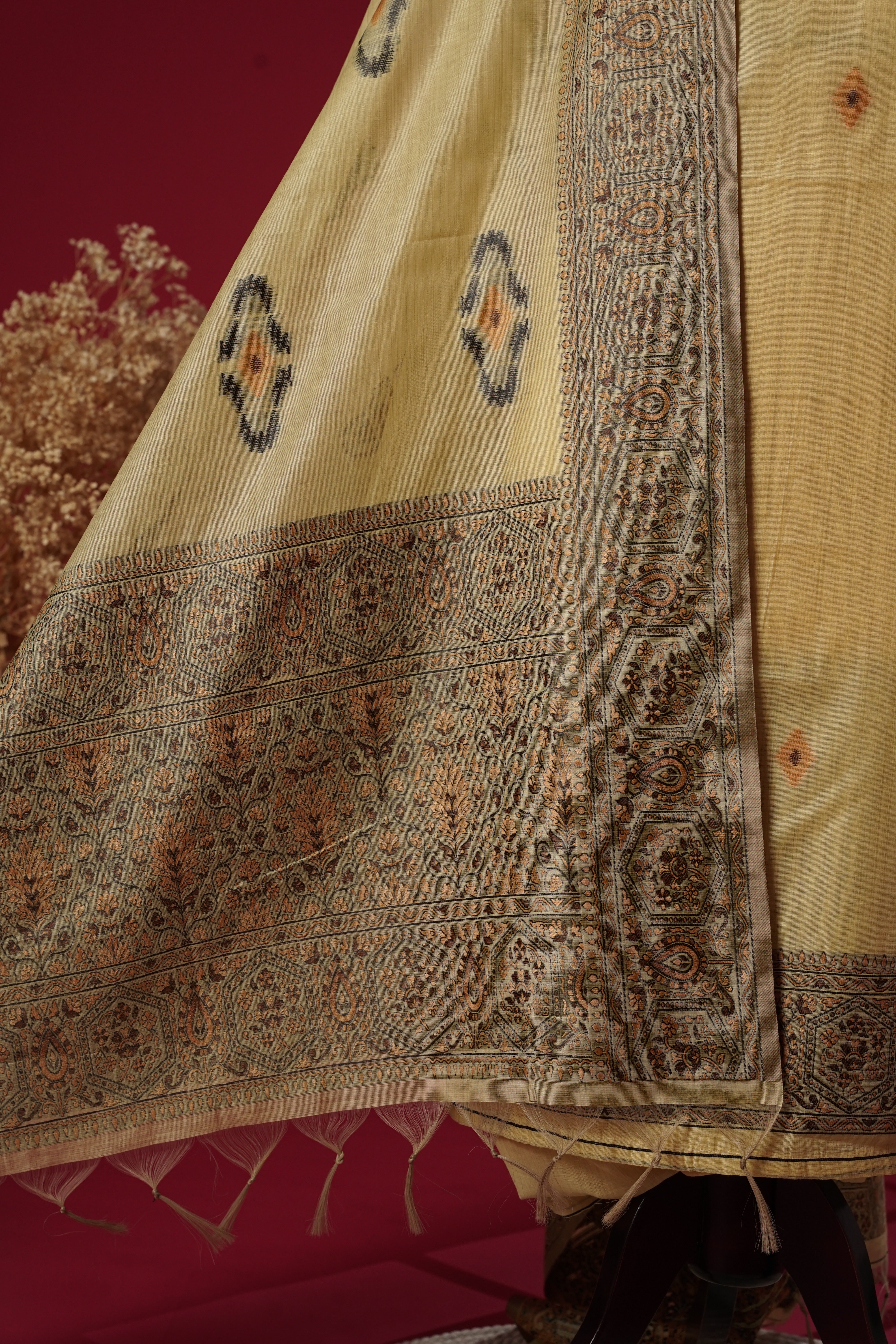 Lumina Yellow Muga Cotton Suit Piece