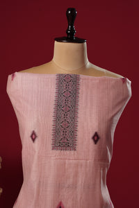 Vivid Pink Muga Cotton Suit Piece