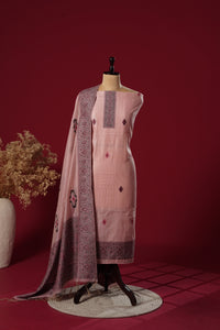 Vivid Pink Muga Cotton Suit Piece