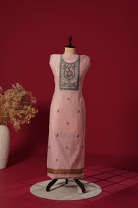 Lotus Pink Muga Cotton Suit Piece