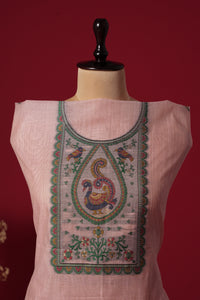 Lotus Pink Muga Cotton Suit Piece