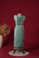 Sail Blue Muga Cotton Suit Piece