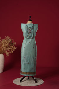 Sail Blue Muga Cotton Suit Piece