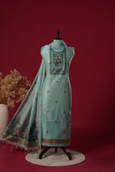 Sail Blue Muga Cotton Suit Piece