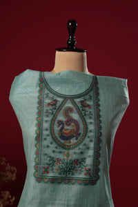 Sail Blue Muga Cotton Suit Piece