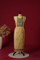 Brisk Yellow Muga Cotton Suit Piece