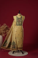 Brisk Yellow Muga Cotton Suit Piece