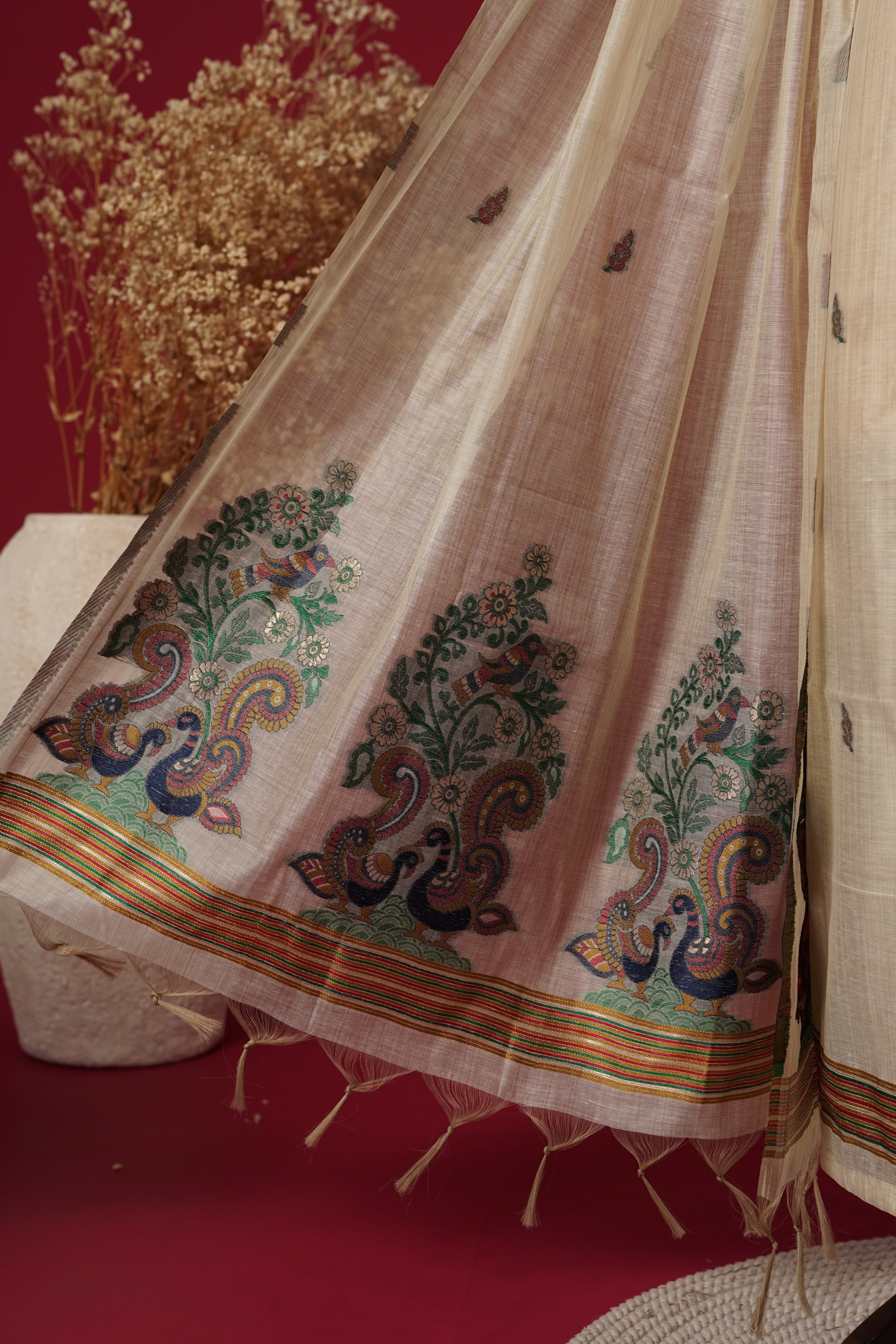 Desert Beige Muga Cotton Suit Piece