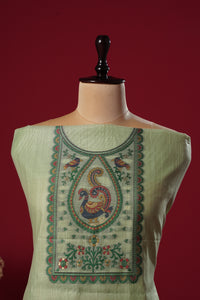 Lagoon Teal Muga Cotton Suit Piece