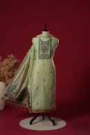 Lagoon Teal Muga Cotton Suit Piece