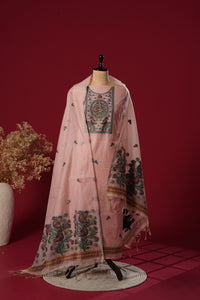 Glade Pink Muga Cotton Suit Piece