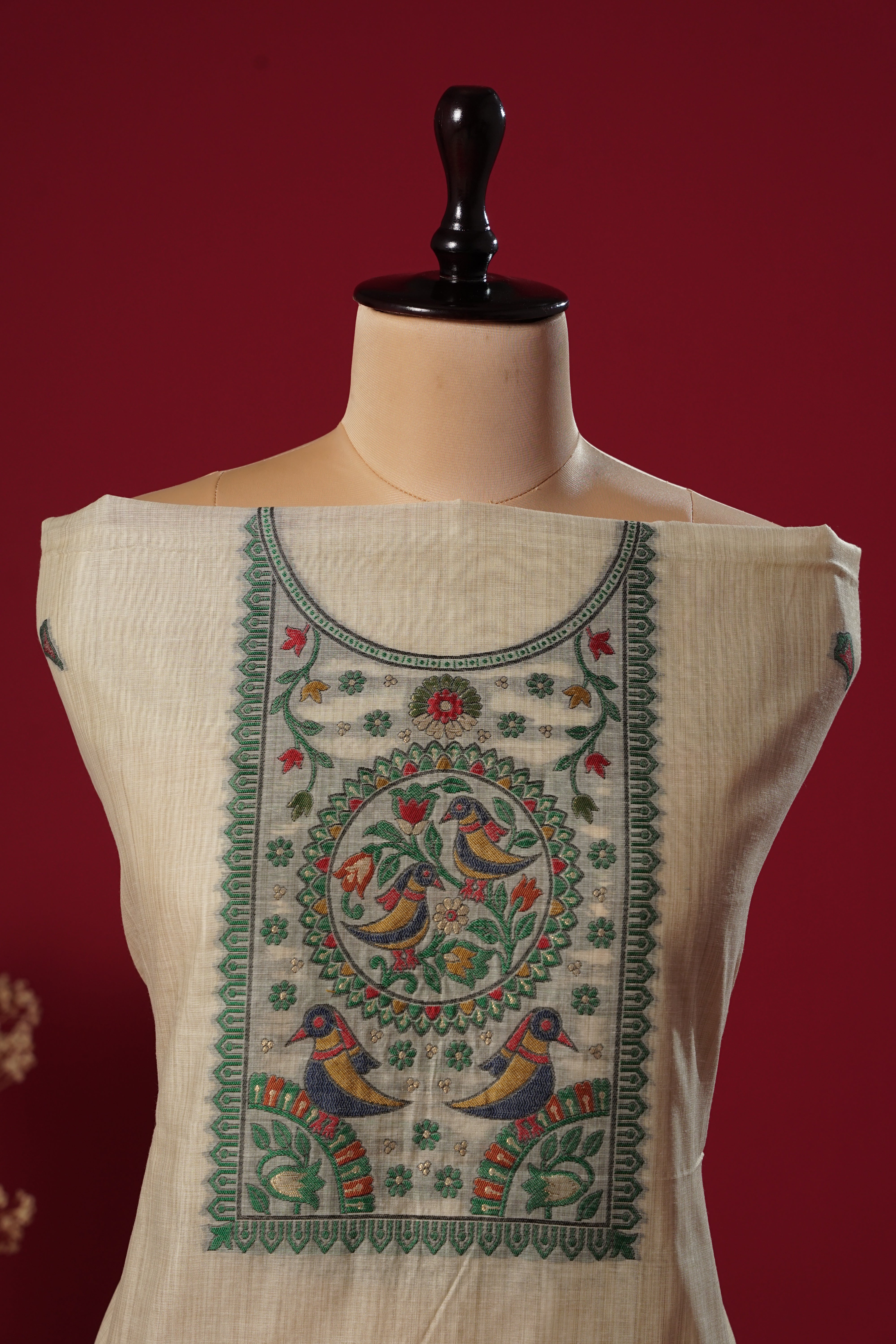 Haven Beige Muga Cotton Suit Piece