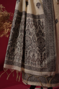 Dune Beige Muga Cotton Suit Piece