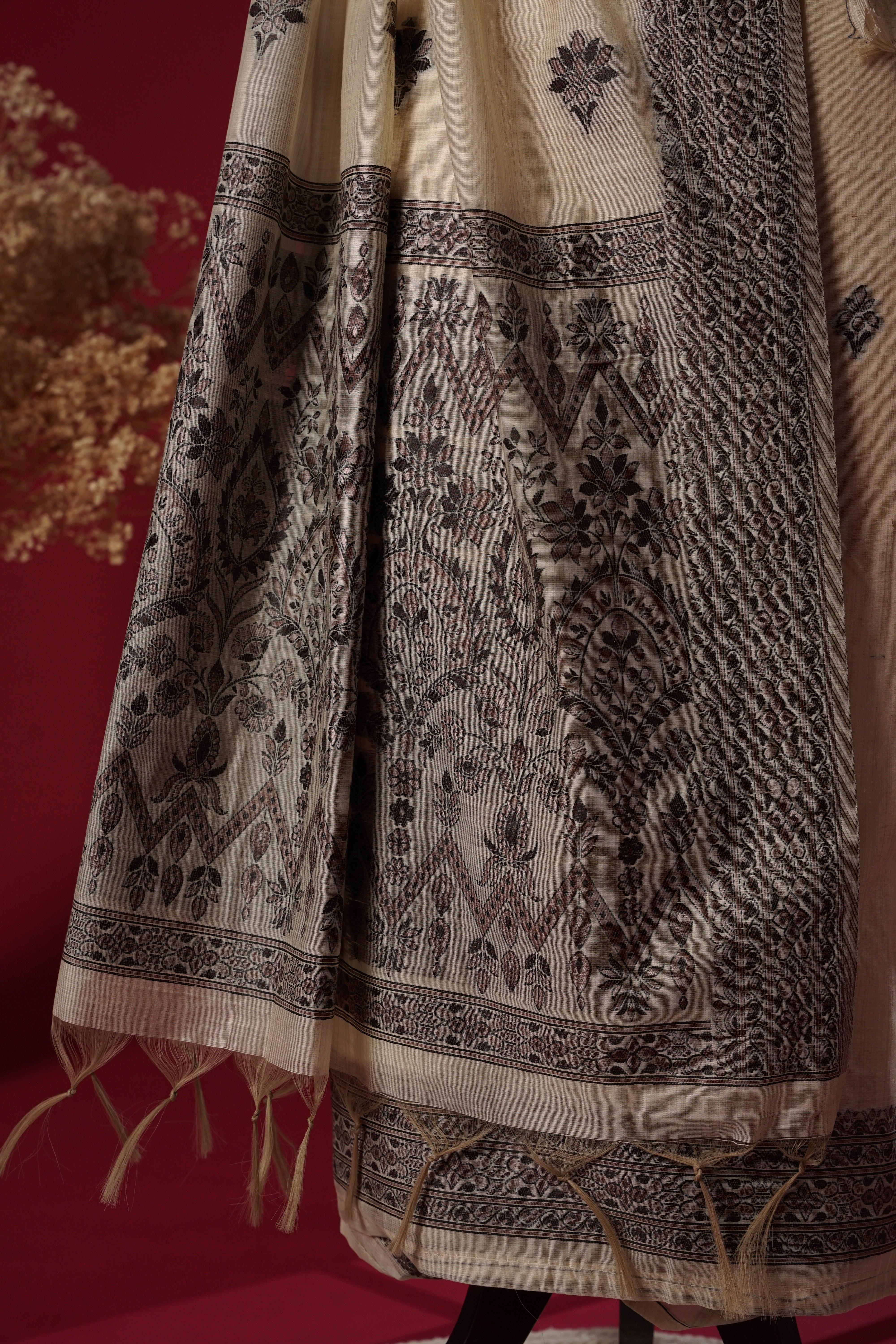 Dune Beige Muga Cotton Suit Piece