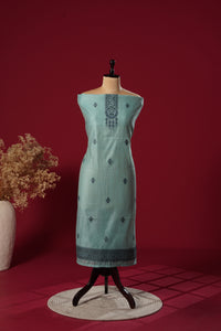 Ripple Blue Muga Cotton Suit Piece