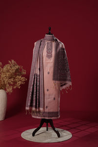 Jewel Pink Muga Cotton Suit Piece