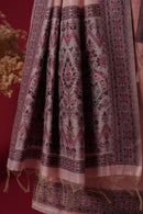 Jewel Pink Muga Cotton Suit Piece