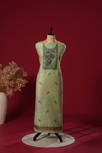 Cove Green Muga Cotton Suit Piece