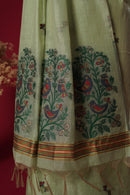 Cove Green Muga Cotton Suit Piece