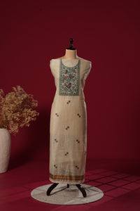 Drift Beige Muga Cotton Suit Piece