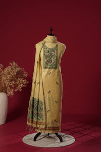 Ray Yellow Muga Cotton Suit Piece