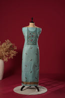 Zephyr Blue Muga Cotton Suit Piece