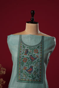 Zephyr Blue Muga Cotton Suit Piece