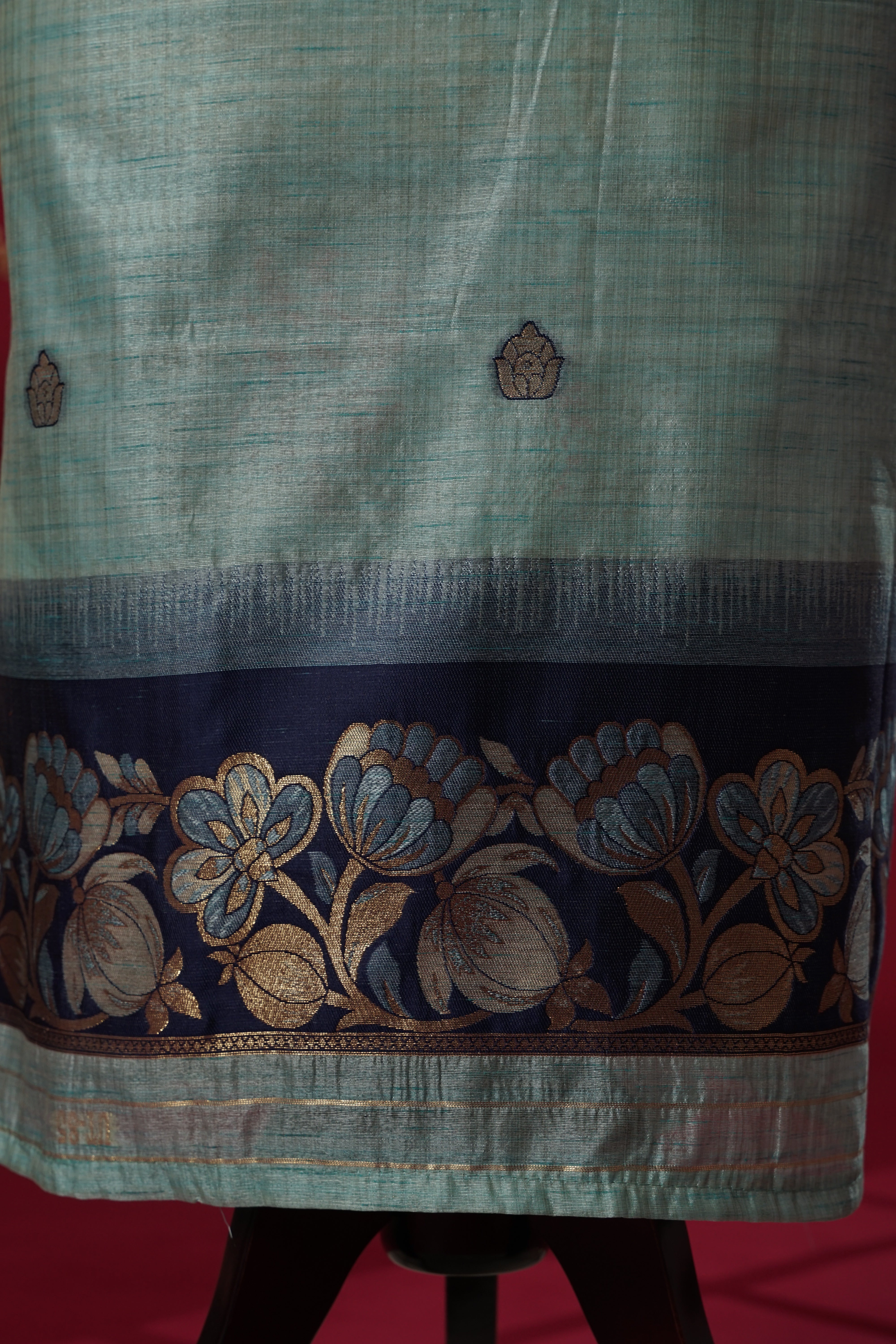 Tide Blue Tussar Silk Suit Piece
