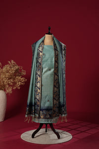 Tide Blue Tussar Silk Suit Piece