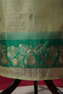 Peak Green Tussar Silk Suit Piece