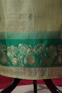 Peak Green Tussar Silk Suit Piece