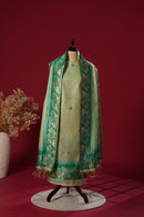 Peak Green Tussar Silk Suit Piece