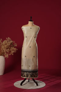 Pebble Beige Tussar Silk Suit Piece