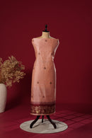 Divine Peach Tussar Silk Suit Piece