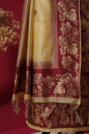 Zest Yellow Tussar Silk Suit Piece