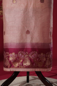 Lustre Pink Tussar Silk Suit Piece