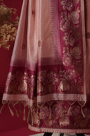 Lustre Pink Tussar Silk Suit Piece