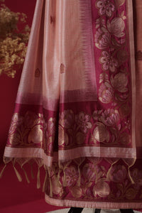 Lustre Pink Tussar Silk Suit Piece