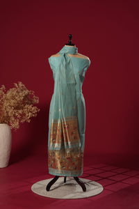 Radiance Blue Muga Cotton Suit Piece