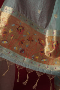 Radiance Blue Muga Cotton Suit Piece