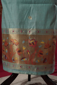 Radiance Blue Muga Cotton Suit Piece