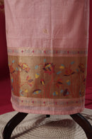 Blossom Pink Muga Cotton Suit Piece