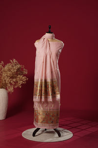 Blossom Pink Muga Cotton Suit Piece