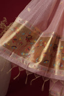 Blossom Pink Muga Cotton Suit Piece