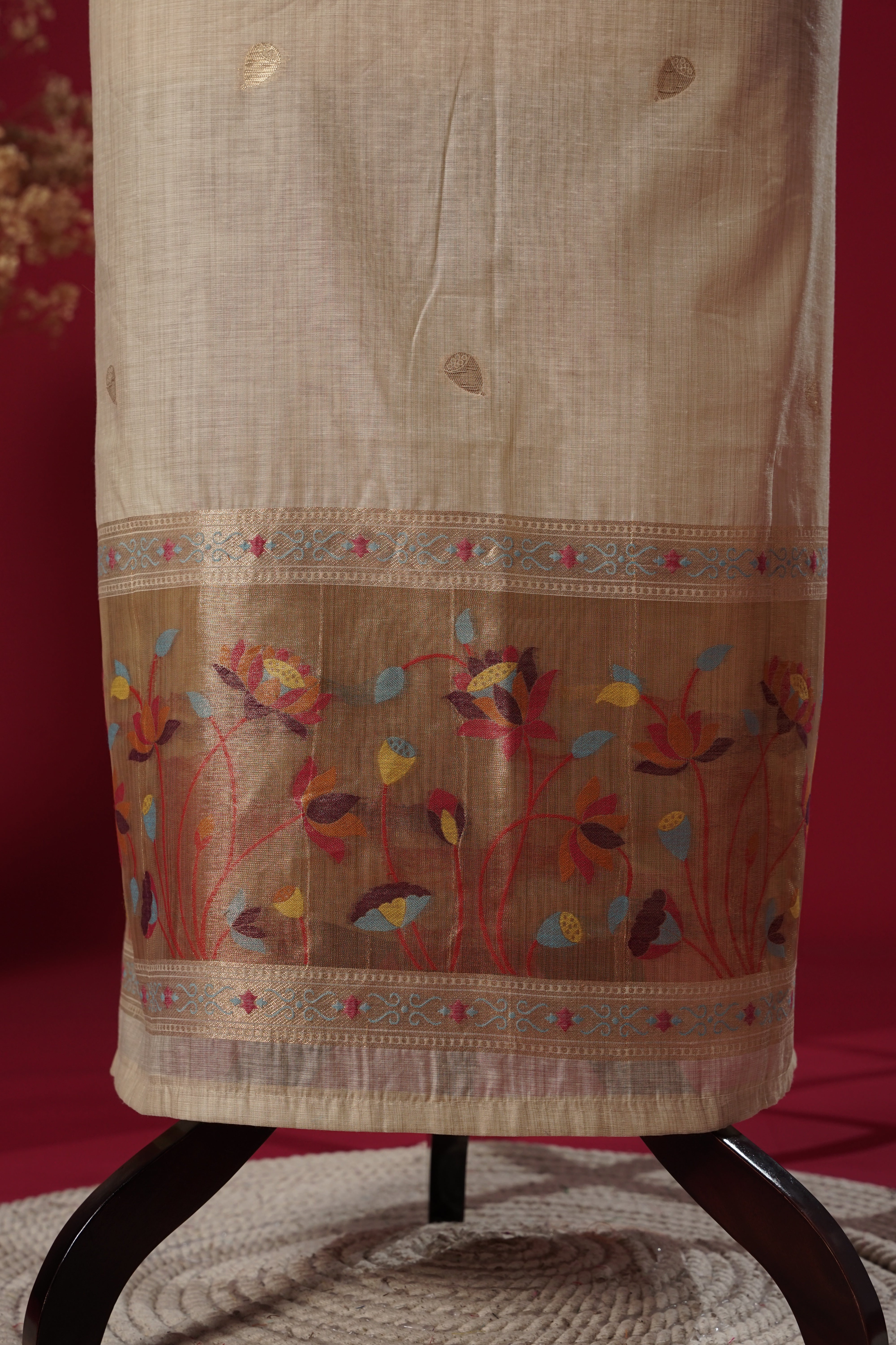 Earth Beige Muga Cotton Suit Piece