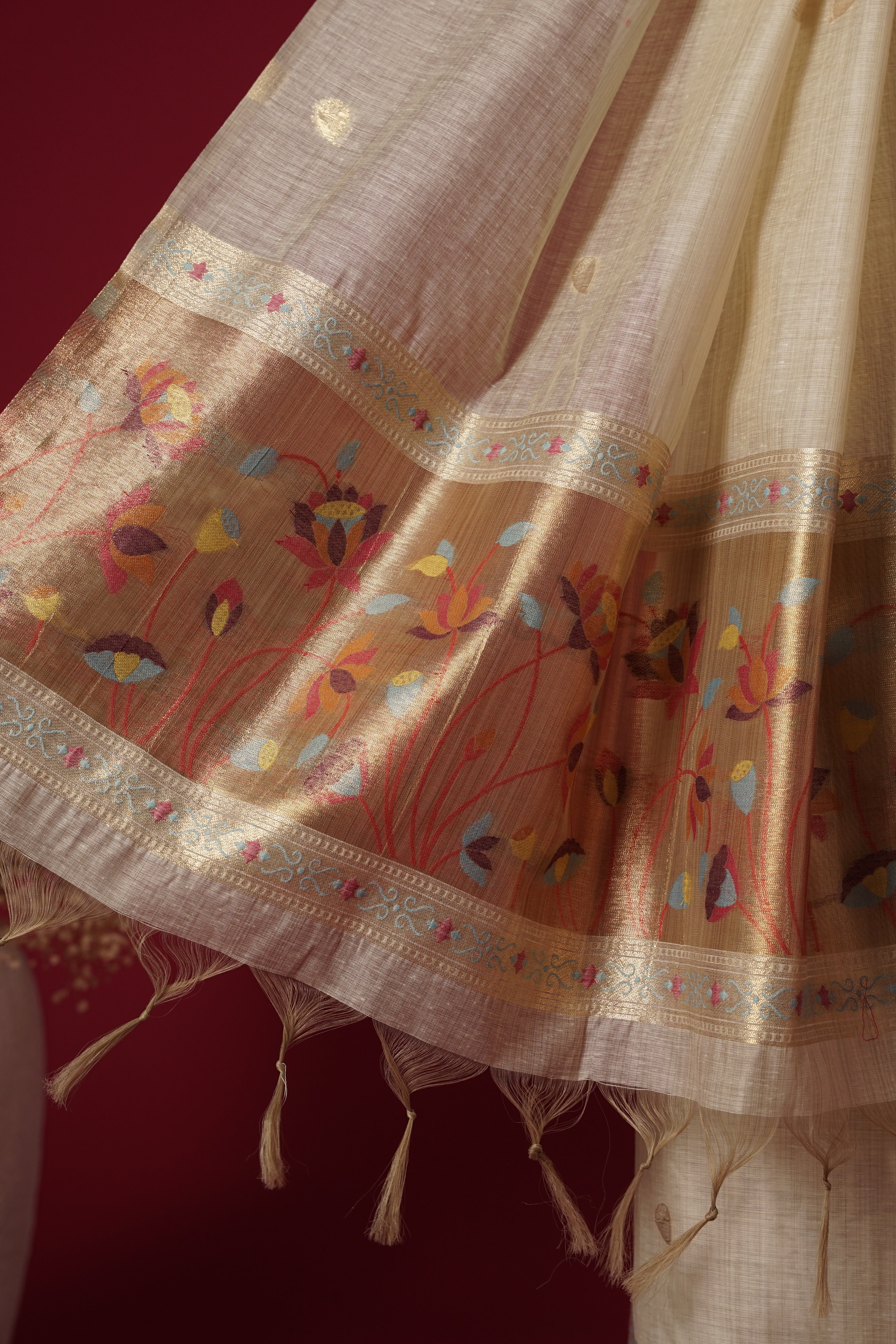 Earth Beige Muga Cotton Suit Piece